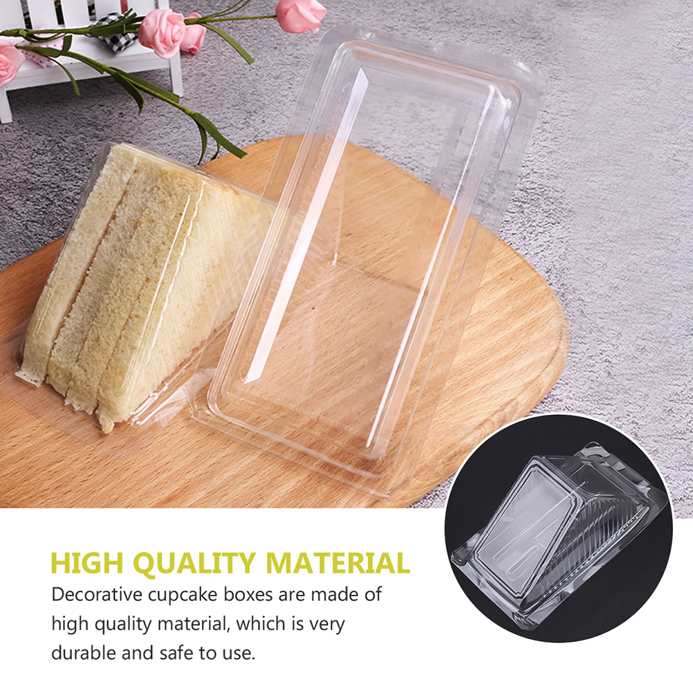 50pcs Sandwich Packing Boxes Plastic Sandwich Case Sandwich Triangle