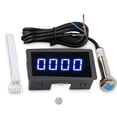 thumbnail image 2 of Metal Automotive Digital Tachometer Portable Professional Four Digit 30mA 10-9999rpm Voltage Speed Meter Measuring Equipment Blue LED, 2 of 9