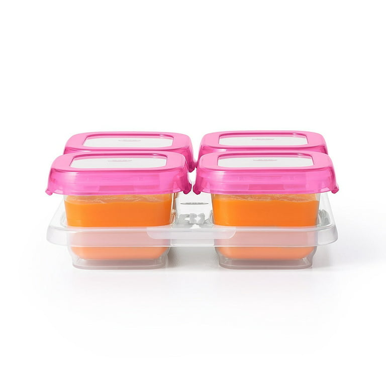 Glass Tot Food Cubes - PINK / 3 oz / 1 Pack