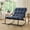 Navy Blue, variant on S-HOME Outdoor Rocking Chair With Soft Thick Cushion, Black Steel Frame, For Living Room & Patio Use, Grey