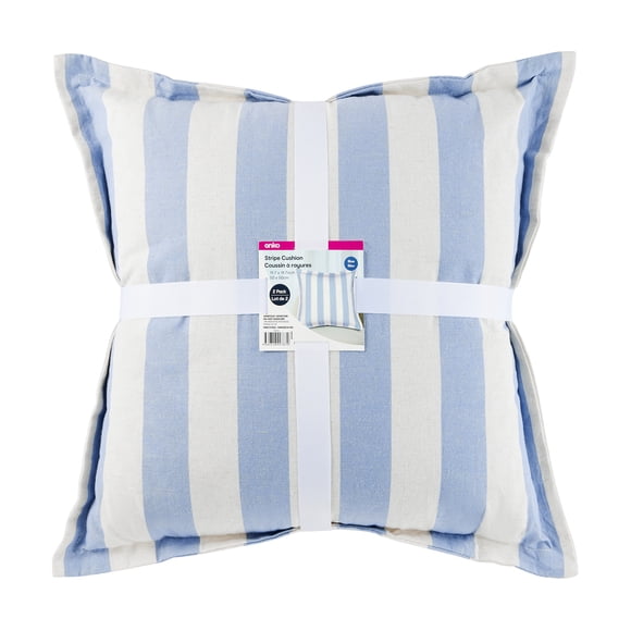 Anko Blue Stripe Cushion 2 pack