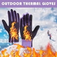 thumbnail image 3 of Purple Waterproof Windproof Thermal Gloves - Unisex Fleece Lined Touch Screen Non-Slip Grip Gloves for Men Women, Winter Cycling Hiking Commuting, 3 of 7