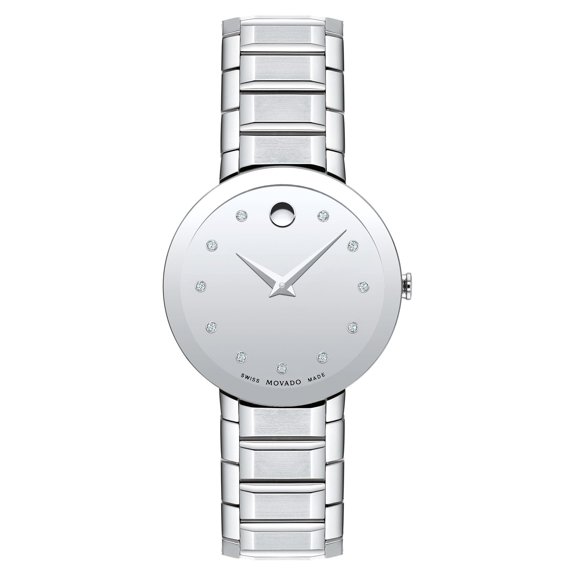 Movado Sapphire Diamond Bracelet Watch, 28mm in Silver at 607548