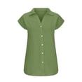 thumbnail image 3 of Womens Spring Summer Shirts Cotton Linen Plus Size Loose Fit Plain Casual Solid with Pocket Shirts for Women, 3 of 3
