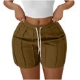 thumbnail image 2 of LADIGASU Women's Solid Color Shorts With Elastic Waistband Drawstring For Casual Wear, 2 of 3