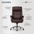 thumbnail image 5 of Pemberly Row Modern Faux Leather Executive Office Chair in Brown, 5 of 12