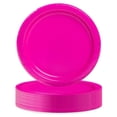 thumbnail image 1 of Unique Industries Neon Pink Round 9" Dinner Plates, 55ct, 1 of 3