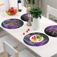 thumbnail image 2 of 15 Inch Round Grid Plate Mats Heat Non-Slip Resistant PVC Placemats for Kitchen Dining Table Decor Christmas Trees with Lights 4PCS, 2 of 5
