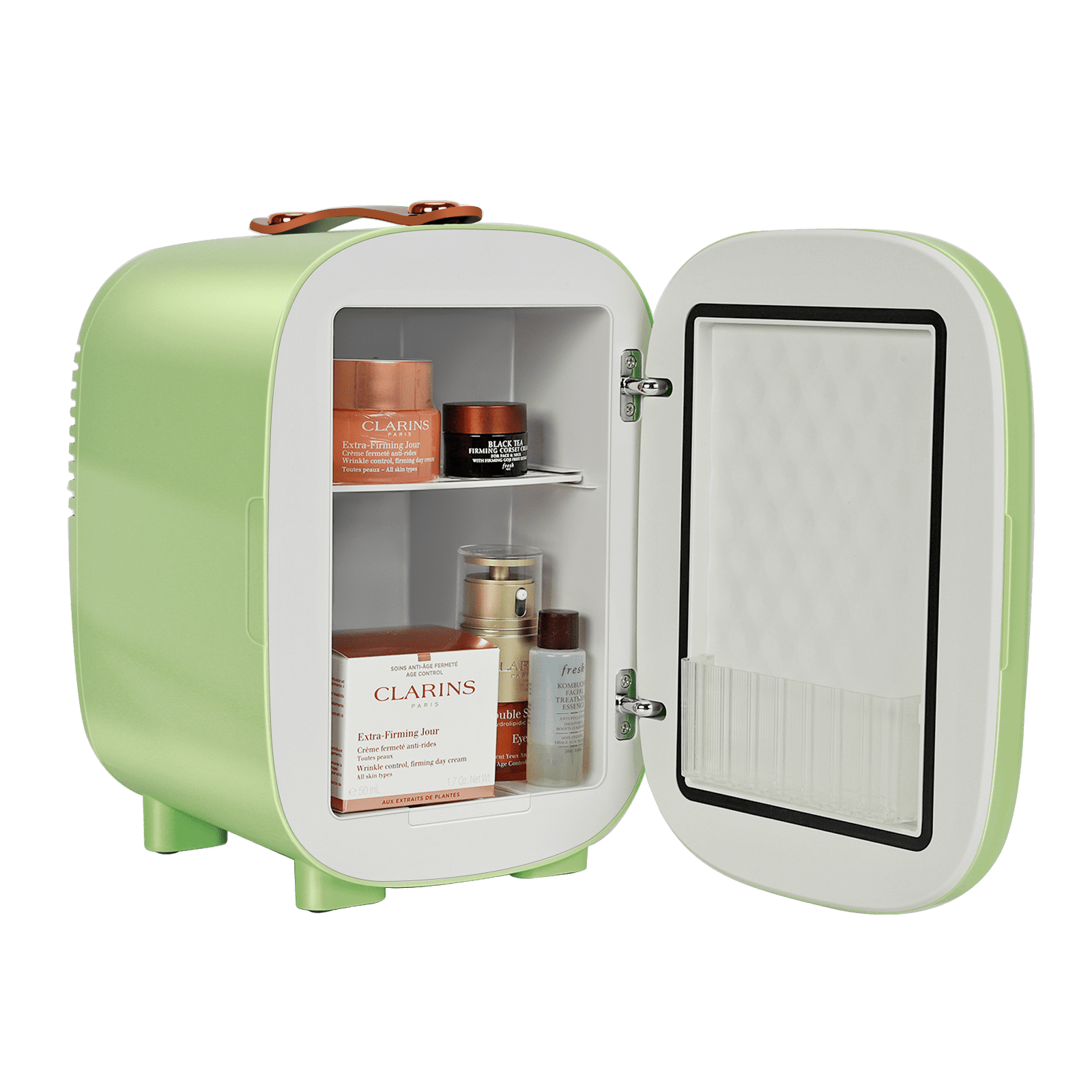 Caynel 5L Portable Retro Mini Fridge 6-can Mini Refrigerator,Green