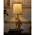 thumbnail image 3 of Lámpara de granja Lamp G-SAFAVA de resina con diseño de búho dorado de 14,25 pulgadas, 3 of 7