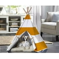 thumbnail image 2 of Merry Products Teepee Dog Tent, Orange Stripe, Large, 39.96"L x 39.96"W x 47.64"H, 2 of 4