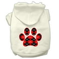 thumbnail image 4 of Pet Dog  Cat Hoodie Screen Printed, "Red Argyle Paw", 4 of 10