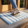 thumbnail image 7 of Outdoor Front Door Mat 20"X16", Light Blue and White Washable Striped Layered Doormat | Cotton Woven Indoor/Outdoor Small Area Rug, 1pc, 7 of 7
