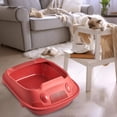 thumbnail image 4 of Cat Litter Box, High Sided Deep Toilet Durable Cat Sand Box Large Bedpan Kitten Toilet for Indoor Cats Pets Supplies Easy to Clean and Assemble Red 30x41x16cm, 4 of 5