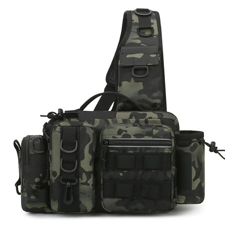 PLEUVOIR Fly Fishing Bag for Men - (Small Green) Fishing Fanny Pack Sling Tackle Bag Fishing Waist Pack