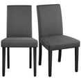thumbnail image 2 of Yaheetech Modern Upholstered Dining Chairs with Solid Wood Legs, Set of 2, Dark Gray, 2 of 7