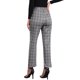thumbnail image 3 of Pantalones de trabajo de cuadros recortados para mujer INSPIRE CHIC, con botones, estilo casual, talla XL, gris y negro, 3 of 6