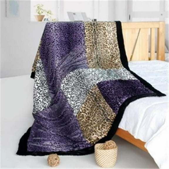 ONITIVA-BLK-094 61 by 86.6 in. Onitiva - Precious Heartbeat Patchwork Throw Blanket  Purple