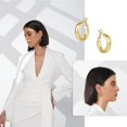 thumbnail image 4 of Aros gruesos Howllow, aros chapados en oro de 14 k para mujer, 4 of 5