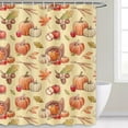 thumbnail image 3 of Fall Shower Curtain,Orange Autumn Thanksgiving Pumpkin Maple Bathroom Shower Curtains Accessories,Polyester Fabric Cloth Waterproof Decor Shower Curtain Set,71X84 Inch., 3 of 3