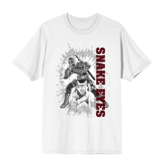G.I. Joe Snake Eyes Men's White Crew Neck Short Sleeve T-shirt-Medium
