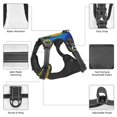 thumbnail image 3 of Vsdgher Peacocks Pattern Dog Harness,No Pull Pet Harness with Soft Padded Handle,Adjustable Reflective Vest with 2 Buckles,4 Slide Buckles,S-XL X-Large, 3 of 4