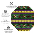thumbnail image 3 of Honeii Carnival Mardi Gras print Leather Coaster Set of 4, ideal for safeguarding your furniture from drinks spills and effortless cleanup-Octagon, 3 of 6