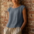 thumbnail image 5 of Aezemi Women Sleeveless Linen Cotton Tanks, Round Neck Lightweight Tank Shirt, Summer Fashion Comfy Tank Tops, 5 of 9