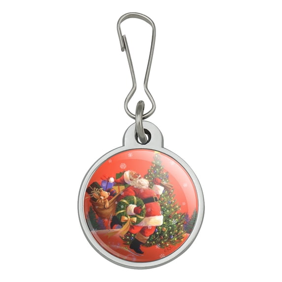 Christmas Holiday Santa Skating Toys Tree Jacket Handbag Purse Luggage Backpack Zipper Pull Charm