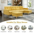 thumbnail image 5 of 110" Convertible Sectional Sofa, U-Shaped Sofa Couch with Reversible Chaise and Movable Ottoman, 5-Seater Modular Sofa Set with Side Pockets and Nailhead Trims, Yellow, 5 of 9