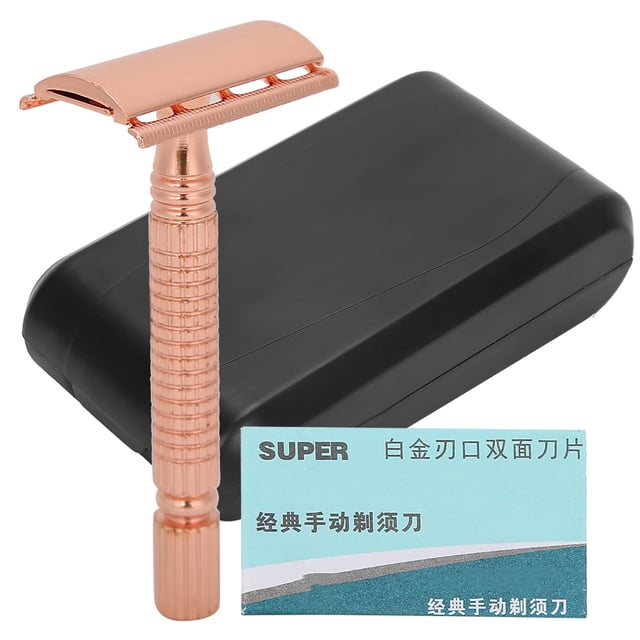 Dioche Rasoir Manuel pour Hommes, Lame à Double Tranchant en Acier Inoxydable, Rasoir de Sécurité Classique pour Hommes, Rasoir Manuel Classique