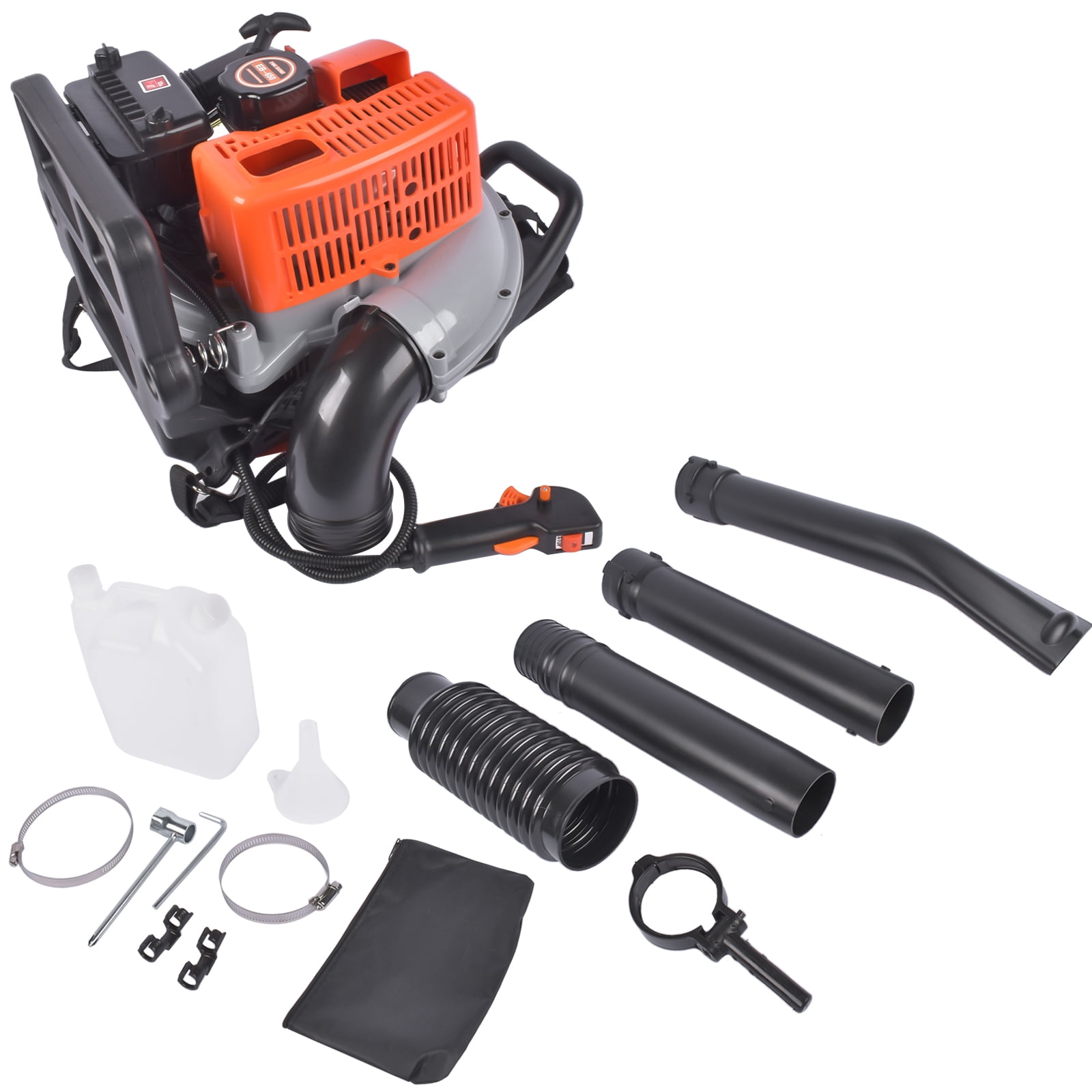 NEWZQ 63CC 2-Stroke Backpack Leaf Blower 1.8L Capacity 2700W Powerful Grass Blower
