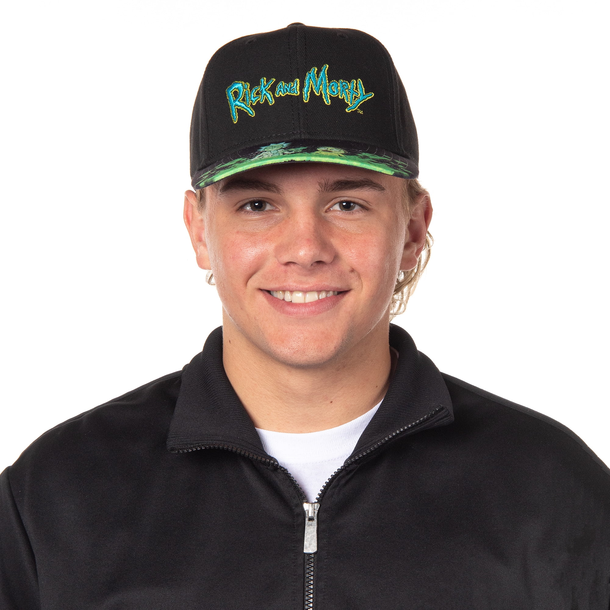 Rick And Morty Portal Time Pre-Curved Bill Adjustable Snapback Hat Cap