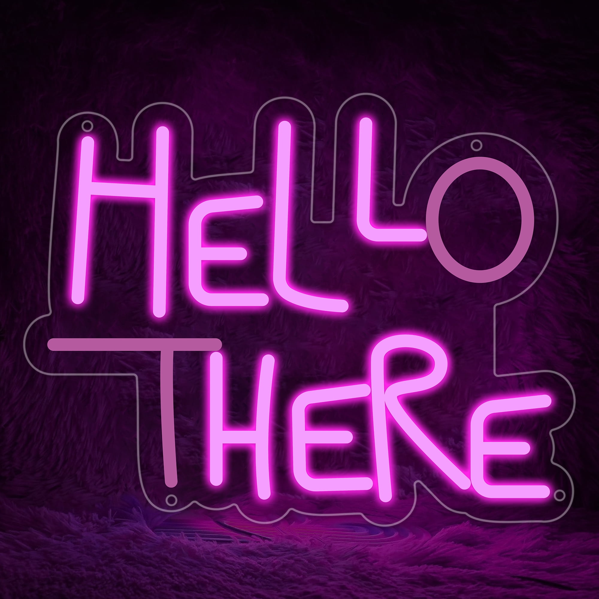 Hello There Neon Signs for Wall Decor, Hell Here Neon Lights Signs for Room Decor, Led Light Up Sign with USB Powered for Bar, Hotel, Cafe, VIP Room, Home Decoration