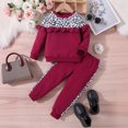 thumbnail image 5 of Kogui Girls Clothes Sets Toddler Girl Clothes Kids Outfits Long Sleeve Sweatshirt Bell Bottom Pants Set Fall Winter Clothing for Girls 3 6 9 12 18 Months 2T 3T 4T 5T (Wine,4-5 Years), 5 of 9