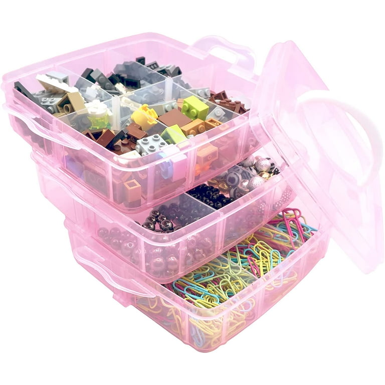 Tackle Box Organizer 18 Grids Plastic Craft Box Organizer Bead Organizer  Clear Fishing Box with Dividers, 4 Pack