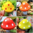 thumbnail image 3 of Raindrops Cute Mini Mushroom Figurines Wood Assorted Color 6Pcs Gardens Plants Micro Landscape, 3 of 8