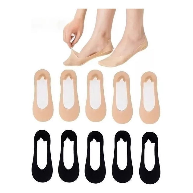 Calcetines Mujer Tines Invisibles 10 Pares Negro Y Nude