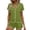 Green, variant on Solid Color Pajama Set for Women Short Sleeve Flouncing Cuff Shirt with Short Pajama Pant Set Soft Button Down & Drawstring