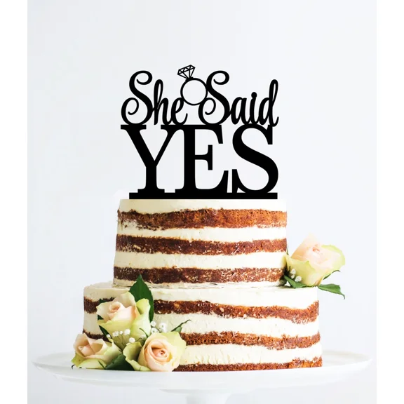 She Said Yes Cake Topper, Wedding Cake Decorations, Bridal Shower, Usa