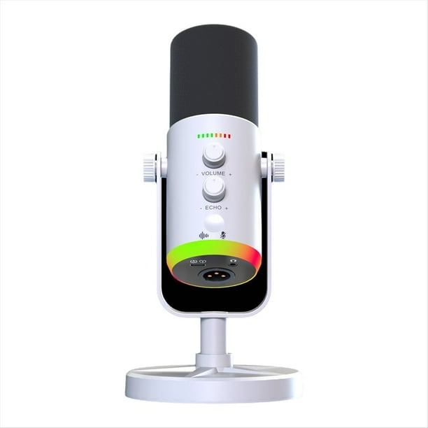 Micrófono Dinámico USB RGB para Juegos, Micrófono de Condensador para Computadora, para Podcasts, Juegos, Transmisión en , Color .