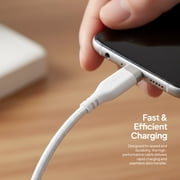 Liquipel Powertek USB C to USB C Fast Charger Cable, 6ft for Galaxy, Note, Tab, MacBook, Premium White