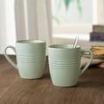 thumbnail image 5 of Famiware Jupiter 4-Piece Stoneware Coffee Mug Sets, Dishwasher Safe and Microwave Safe, Light Green, 5 of 5
