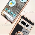 thumbnail image 2 of Compatible with Google Pixel 7 Plus 5G Case Heart Plating Kickstand Mental Ring Luxury Elegant Case Camera Protector TPU Shockproof Back Cover Designed for Google 7 Plus 5G Case -Black, 2 of 10