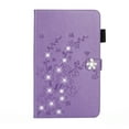 thumbnail image 3 of TECH CIRCLE Case for iPad 10th Generetion 2022,iPad 10.9 inch Case with Pencil Holder, Flower Emboss Rhinestone PU Leather Smart Auto Wake/Sleep TPU Back Protective iPad Wallet Stand Cover,Purple, 3 of 8