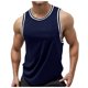 thumbnail image 1 of Camiseta sin mangas de verano para hombre: camiseta sin mangas con cuello redondo, material de poliéster para el gimnasio o la playa., 1 of 8