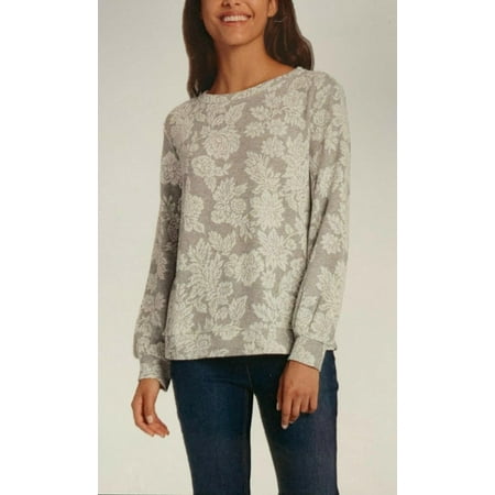 Ellen Tracy Crew Neck Tunic (Floral Grey, X-Small)