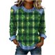 thumbnail image 3 of TaTaai Womens St Patrick Day Shirt 2025 Spring Long Sleeve Patchwork Round Neck Casual Blouse Solid Color Soft Comfy Top for Holiday Party Daily Wear Gift, 3 of 5