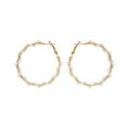 thumbnail image 2 of Naierhg Ear Studs Spiral Round Faux Pearl New Large Circle Hoop Earrings for Party, 2 of 8