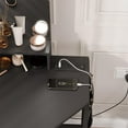 thumbnail image 2 of Litake Corner Vanity Desk and Stool, Corner Makeup Vanity with Light Bulbs Mirror Charging Station and Cabinet for Bedroom, Black, 2 of 6